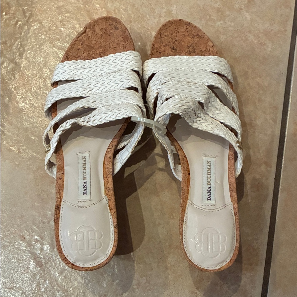 Dana Buchman White Braided Sandals